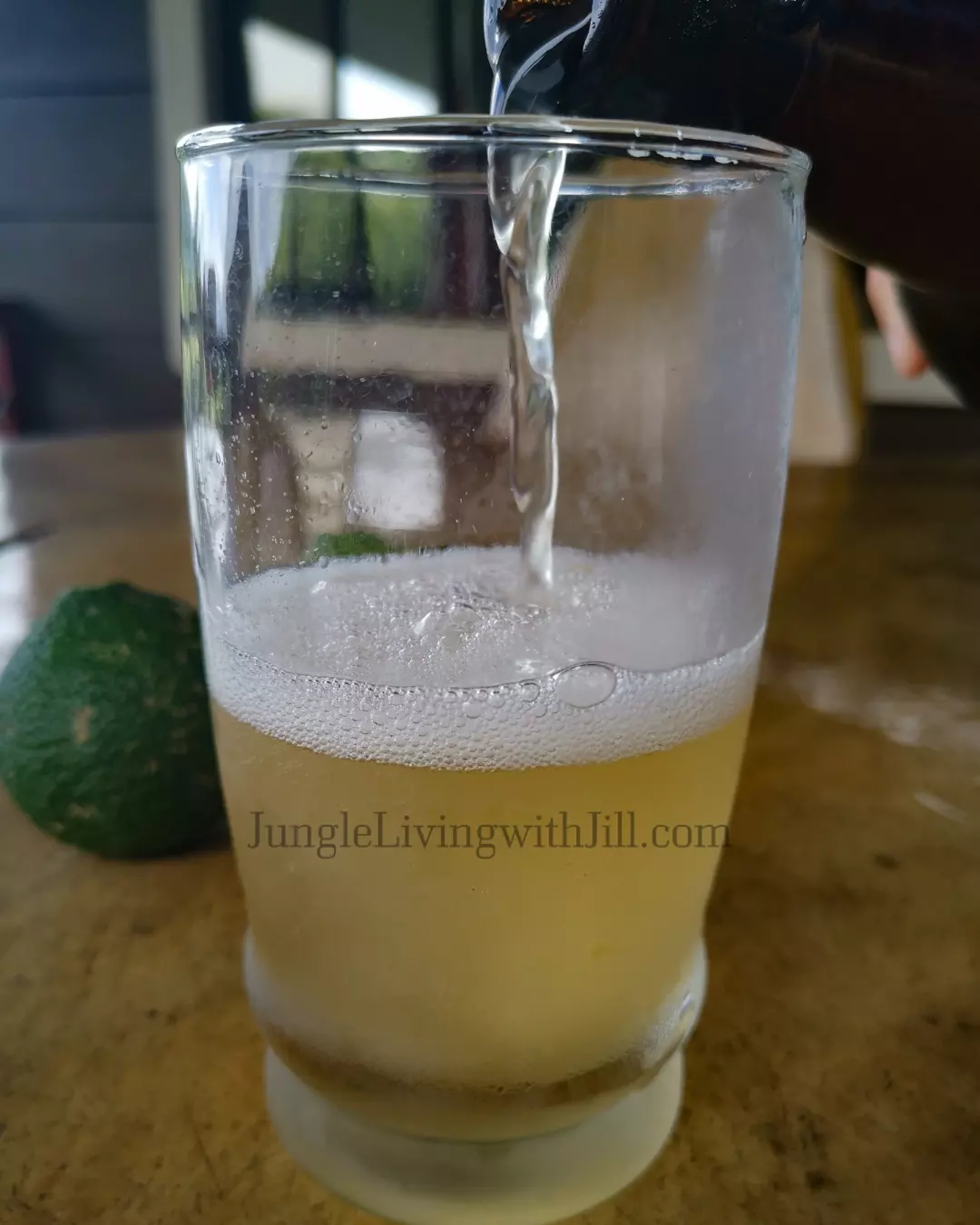 Lime soda made from ginger bug